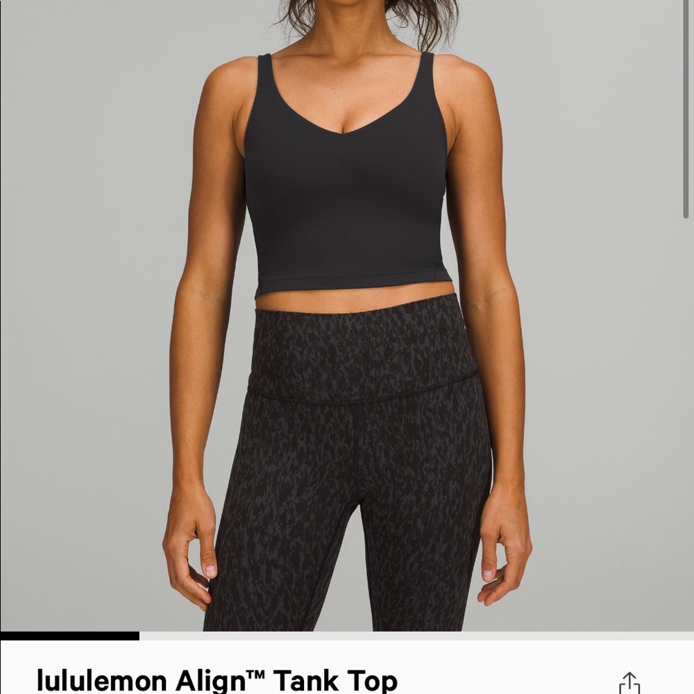 BLACK LULULEMON ALIGN TANK SIZE 0